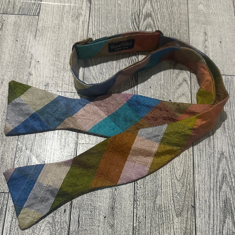 Robert Talbott Multicolor Striped Silk Bow Tie - image 1